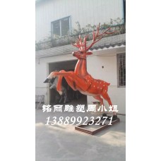 供应玻璃钢雕塑动物彩绘梅花鹿