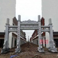 天然大理石石雕牌坊寺庙山门防古门楼