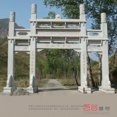 石雕防古门楼大理石寺庙山门村口牌坊